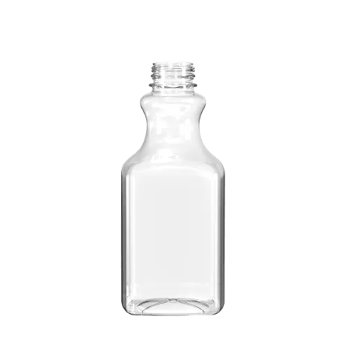 The image shows a clear, cylindrical PET bottle with a wide neck and a smooth surface, suitable for various liquid products. The bottle has a simple, modern design with a slightly rounded shoulder and base. The product name is "Resilux 59.0oz PET Bottle."