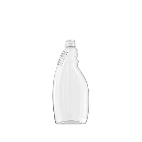 The image shows a clear, cylindrical plastic bottle with a screw-top cap. The bottle has a slight taper towards the top and a smooth, unmarked surface. This is the Resilux 22.0oz PET Bottle.