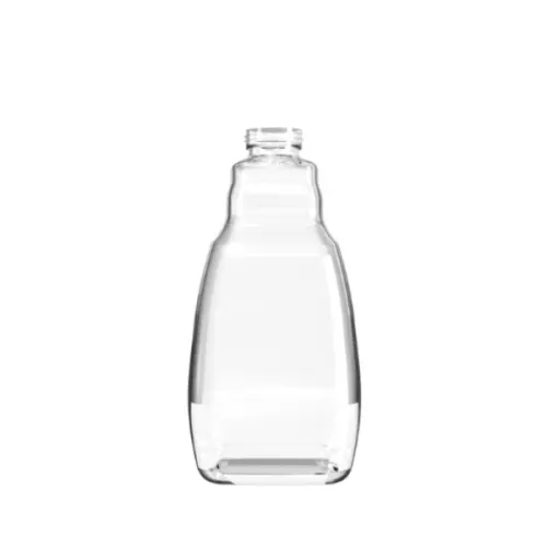 The image shows a Resilux 53.0oz PET Bottle. It is a clear, cylindrical plastic bottle with a wide body and a slightly narrower neck. The bottle has a smooth surface and a rounded shoulder leading up to the opening, which is designed to be sealed with a cap (not shown in the image). The simplicity of the design highlights its utilitarian function, making it suitable for various liquid products.