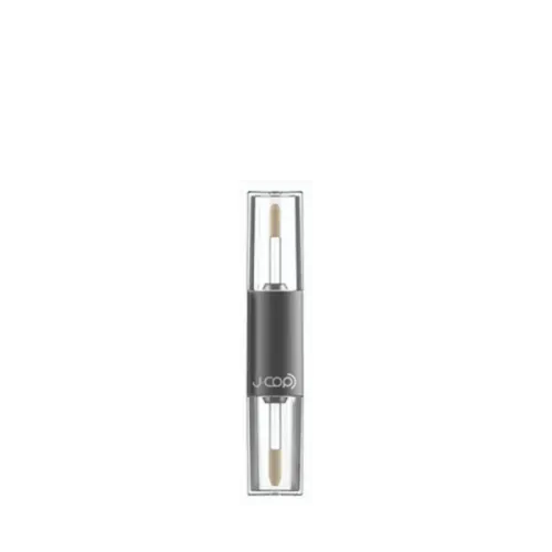 The image shows the JCOP 0.0oz Aluminum Lip Gloss Tube. It is a sleek, cylindrical tube made of silver aluminum with a smooth, reflective surface. The tube includes a matching cap that is also silver and has a shiny finish. The overall design is minimalist and modern, suitable for holding lip gloss products.