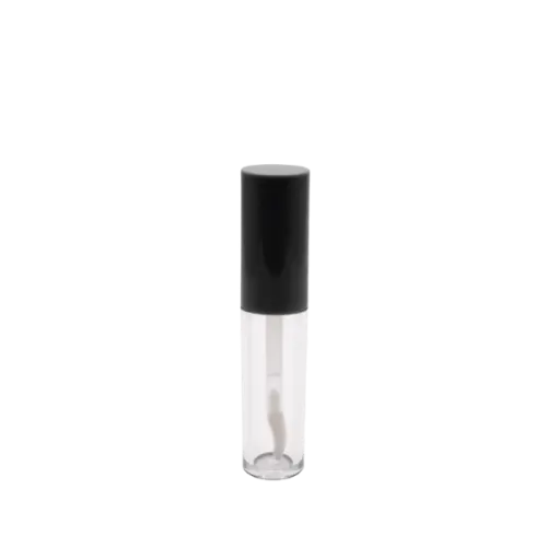 The image features the JCOP 0.1oz PP Lip Gloss Tube. The tube is clear, allowing the contents inside to be visible. It has a sleek, cylindrical design with a screw-on cap at the top. The cap is opaque and matches the minimalist aesthetic of the tube. The overall look is clean and modern, suitable for various types of lip gloss products.