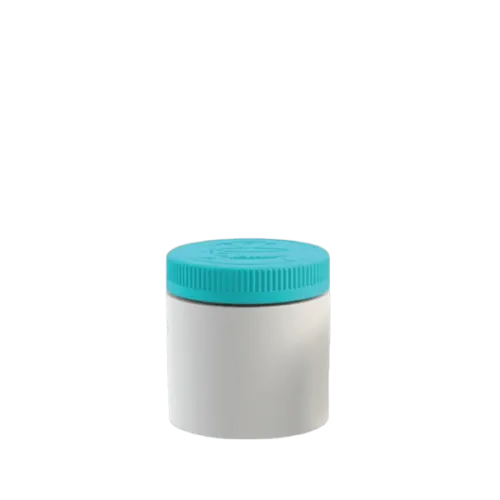 The image shows a Mold-Rite Plastics 6.0oz PP Jar. The jar is cylindrical, transparent, and made of polypropylene (PP) plastic. It has straight sides, a wide mouth, and a smooth, flat surface. The jar appears empty and has a simple, minimalist design without any labels or markings. The lid is not shown in the image.