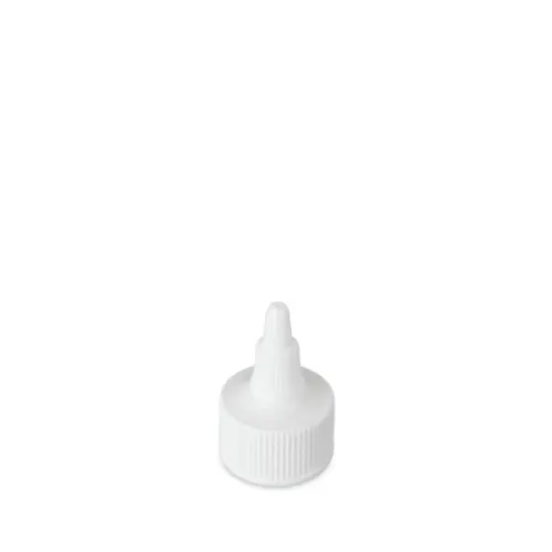 The image features a Mold-Rite Plastics 2.0oz LDPE Twist Open Cap. The cap is shown in a white color and has a smooth, cylindrical shape. The top of the cap has a twist-open mechanism, which allows for easy dispensing of the product. The design is simple and functional, suitable for use with various types of containers.