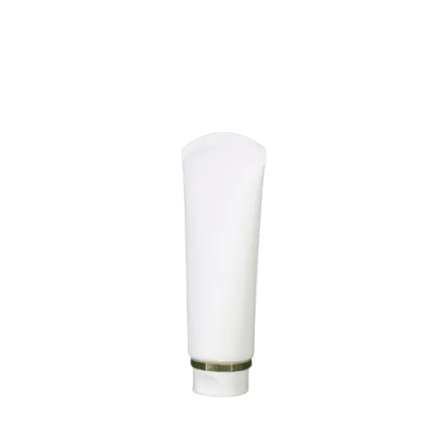 3.4oz/100ml PE Coex Squeeze Tube with Arched Top, Gold Accent Band & Flip Top Cap