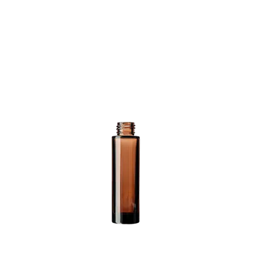 The image shows the Calaso 1.7oz Glass Bottle. The bottle is made of clear glass and has a cylindrical shape with smooth, straight sides. It features a screw-top neck designed to accommodate various types of caps or closures. The overall appearance is sleek and minimalist, suitable for holding liquids such as cosmetics or essential oils. The bottle is placed against a plain, white background, providing a clear and unobstructed view of its design and structure.