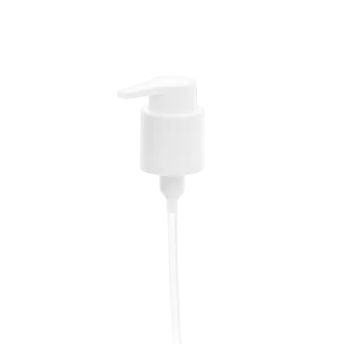 The image shows the Calaso PP Pump 24/410. It features a cylindrical pump mechanism with a nozzle at the top, designed for dispensing liquids. The pump is primarily white and has a smooth, glossy finish. The base of the pump is threaded, allowing it to be securely attached to compatible containers.