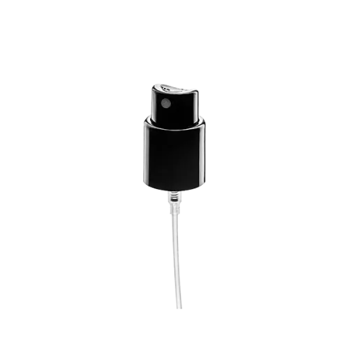 The image shows a white plastic sprayer with a ribbed collar and a long, thin nozzle. The sprayer is part of the product named "Calaso PP Sprayer 24-410." The nozzle appears to be designed for precision spraying, and the ribbed collar provides grip for easy attachment to a bottle. The sprayer is shown against a plain, white background.