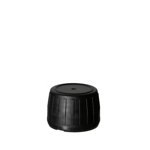 The image shows a Calaso PP Threaded Closure PP28. It is a white, ribbed plastic cap designed for securing bottles. The closure features a smooth, flat top surface and vertical ridges around the sides for easy grip. The overall design is simple and functional, suited for a variety of bottle types.