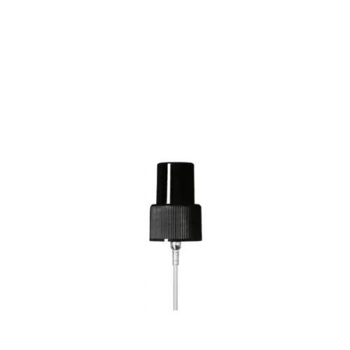 The image shows the CALASO PP Sprayer 24/410, a plastic spray nozzle with a ribbed collar designed to fit onto bottles. The sprayer is white with a long, clear plastic dip tube extending from the base. The sprayer head has a smooth, ergonomic design for ease of use, and the nozzle is designed for dispensing liquids in a fine mist.
