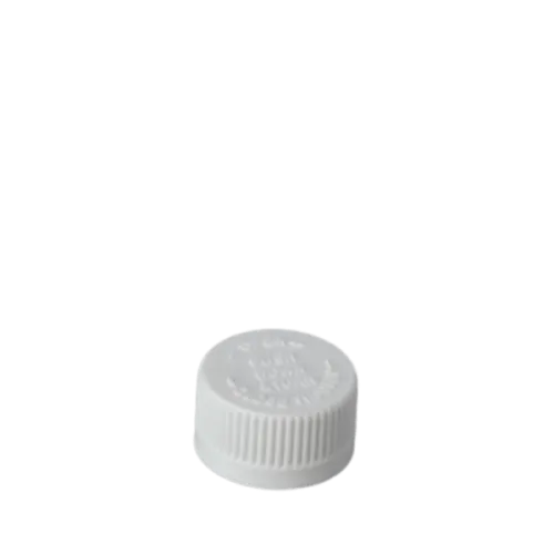 The image shows the MRP Solutions PP Threaded Closure 24-400. It is a white, cylindrical plastic cap with a smooth, flat top and ribbed sides for grip. The threaded design is visible on the inside of the cap, indicating it screws onto a compatible container. The closure appears sturdy and functional.