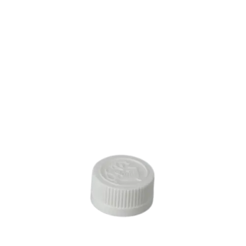 The image shows the MRP Solutions PP Threaded Closure 22-400 CR022. It is a small, white plastic cap designed to fit over a container mouth with a 22-400 thread finish. The cap has a smooth, slightly domed top surface and ribbed sides for better grip. The interior of the cap features visible threading to ensure a secure fit on compatible containers.