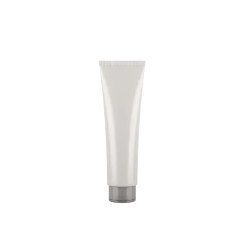 The image shows a white, cylindrical plastic tube with a smooth surface, labeled "Expack 10 1oz PE Tube STD" and it features a screw-on cap at the top. The tube is standing upright against a plain background, and the labeling includes minimal text and branding. 