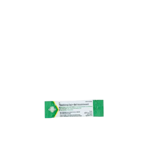 The image shows the Expack 0.1oz PP Standup Pouch Mono UniStick 3ml. The pouch is a small, clear, rectangular package with a standup base, designed to hold and dispense liquid or gel products. The front of the pouch is transparent, allowing the contents to be visible, and it features a spout at the top for easy dispensing. The overall design is sleek and functional, suitable for single-use applications.