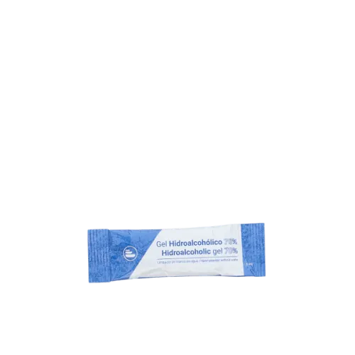 The image features the EXpack 0.9oz PE Standup Pouch. The pouch is sleek and rectangular with a smooth surface, standing upright on its bottom edge. It has a clear, transparent front allowing the contents to be visible, and the rest of the pouch appears to be made from a flexible, glossy material. The top of the pouch is sealed, which helps to preserve the freshness of its contents. The overall design is minimalist and modern, making it suitable for various products.