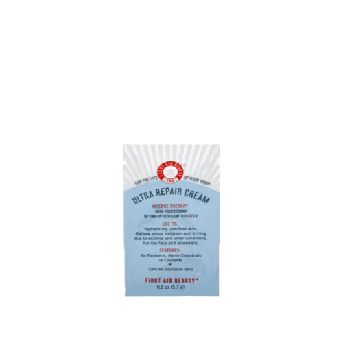 The image shows a flat, rectangular sachet with a sleek, minimalist design. The sachet is predominantly white with a smooth texture. At the top, there is a small, circular hole, likely for hanging or displaying the product. The front of the sachet prominently features the product name "Identipak 1.4oz PE Sachet" in clear, bold text. The overall appearance is clean and professional, suitable for containing small amounts of liquid, gel, or cream products.