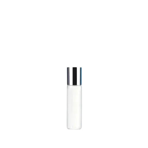 0.27oz/8ml Clear Glass Cylinder Roll-On Bottle with Metal Rollerball for Fragrance, Essential Oil, & Perfume