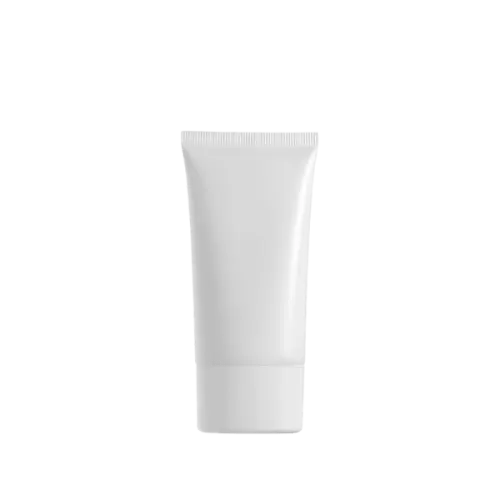 The image showcases the Burhani Packaging Solutions 3.1oz PE Tube (PBL Oval). The product is an empty, translucent, oval-shaped tube designed for packaging various products. It features a smooth surface with a screw-on cap at the top for secure closure. The tube appears to be flexible and suitable for containing creams, gels, or lotions. The overall design is sleek and functional, with no visible branding or labels on the tube itself.