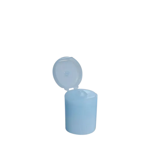 The image features the Menshen PP Flip Top Cap 20. The cap is shown in a closed position and is made of polypropylene (PP) material. It has a rounded, smooth design with a flat top surface. The hinge mechanism is visible on the side, allowing the top part of the cap to flip open. The cap appears to be designed for easy dispensing and secure closure. The overall color of the cap is a solid, consistent shade.