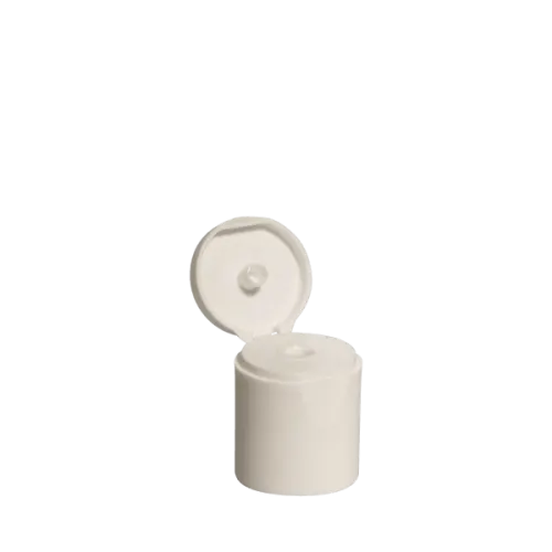 The image shows a Menshen PP Flip Top Cap. It is a cylindrical plastic cap designed for bottles or containers, featuring a hinged flip-top mechanism for easy dispensing. The cap is shown in a neutral color, and its smooth surface and ergonomic design are clearly visible. This cap is intended to provide a secure closure and convenient access to the container’s contents.