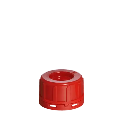 The image shows a Menshen PE Threaded Closure 45 Chemical Closure. It features a white, circular, plastic cap with a ribbed edge for grip and a smooth, slightly domed top. The closure has a threaded design, allowing it to be securely screwed onto compatible containers.