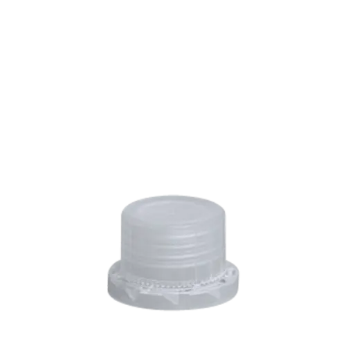 The image shows a MENSHEN PP Threaded Closure 28 Chemical Closure. The closure is made of plastic and features a ribbed exterior for easy gripping. It has a threaded design, allowing it to securely attach to compatible containers. The closure is cylindrical in shape and appears to be a solid, uniform color.