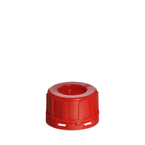 The image shows the MENSHEN PE Threaded Closure 45 Chemical Closure. It is a white, circular cap with threading on the inside, designed to fit securely onto compatible containers. The cap features a smooth surface and a slightly raised outer edge for easy gripping.