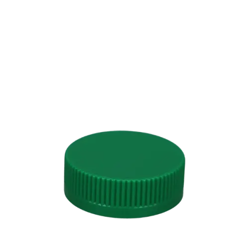 The image displays the MRP Solutions PP Threaded Closure 45-400 (SH045). This is a plastic cap with a smooth, glossy finish, designed to fit a 45-400 neck finish. The closure appears to be a solid color, with a circular shape and textured ridges along the outer edge for grip. The top of the closure is flat, and the threading on the inside is not visible in this view.