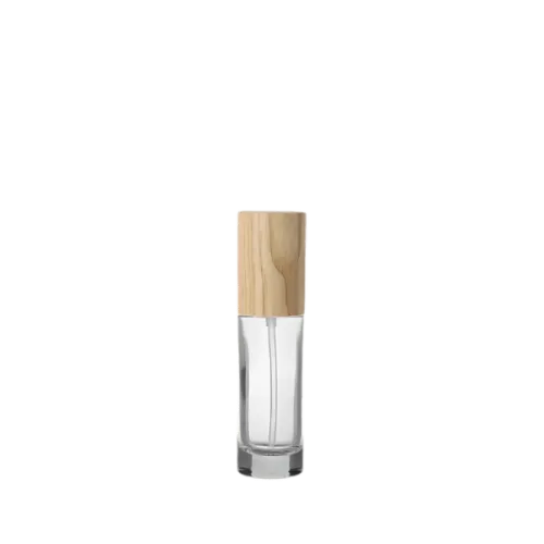 1.0oz /30ml 18-415 Glass Skin-Up Pump Bottle with Woodacity® Cap