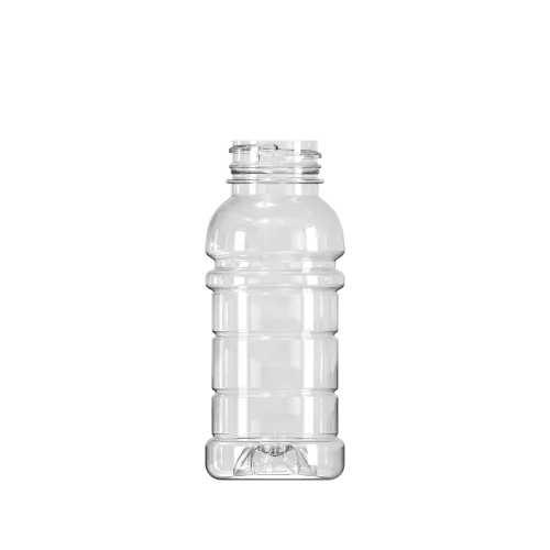 10oz / 296ml PET Plastic Round Ribbed Beverage Bottle with 38mm VAJ Neck