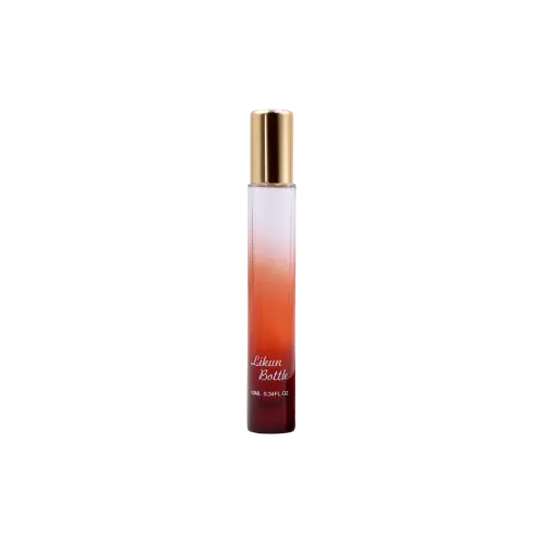 0.3oz/9ml Slim Cylinder Glass Roll-On Vial with Gold Overcap for Fragrance, Perfume & Cologne
