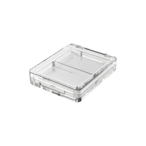 Square Clear Acrylic Blush & Bronzer Palette with 2 Wells - Multi-Pan PMMA Makeup Packaging