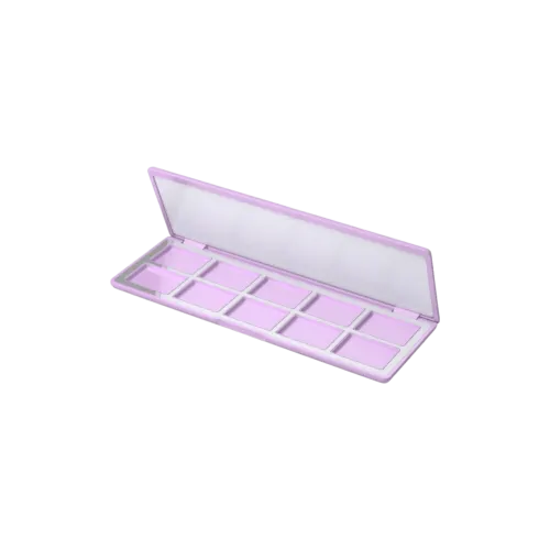 Rectangular 10-Well ABS Eyeshadow Palette with Mirror