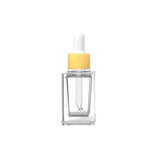 0.7oz /21ml Glass Square Dropper Bottle with Bulb Dropper
