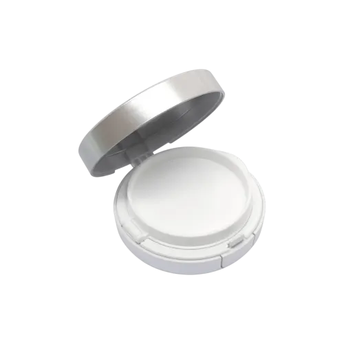 Refillable Round Single Pan ABS Compact with Secure Button Closure