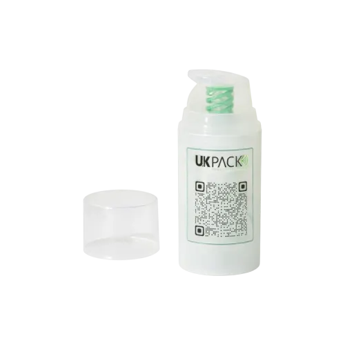 0.5oz/15ml Monomaterial PP Cylinder Airless Pump Bottle with 0.23cc Dosage & Colored All-Plastic Spring