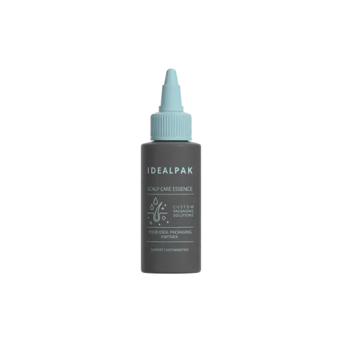 1.7oz/50ml 20-400 Mini PET Cylinder Bottle with Ribbed PP Twist Open Nozzle Applicator for Scalp Treatments