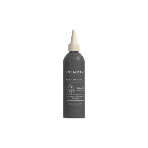 8.1oz/240ml 24-400 PET Cosmo Round Bottle with Ribbed PP Twist Open Nozzle Applicator for Scalp Treatments