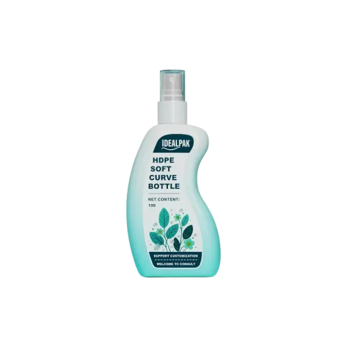 3.4oz/100ml 20-400 HDPE Ergonomic S-Curve Bottle with PP Fine Mist Sprayer and Clear Overcap