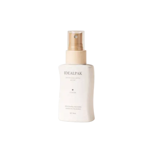 2.7oz/80ml 24-400 PET Asymmetrical Rectangle Bottle with PP Fine Mist Sprayer and Clear Overcap