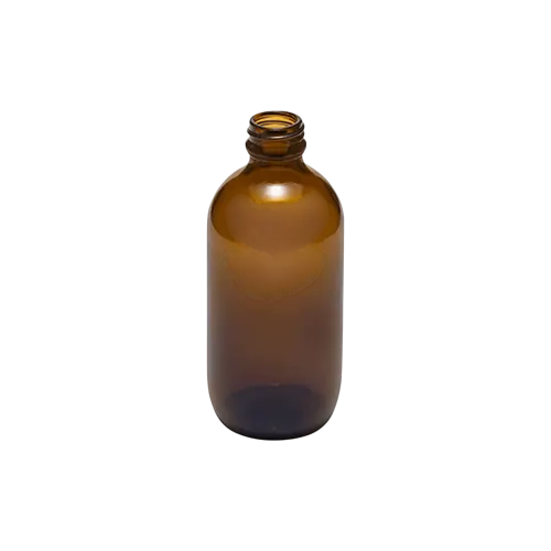 9.5oz/280ml Amber Glass Boston Round Bottle with Continuous Thread Finish, UV-Protecting Bottle