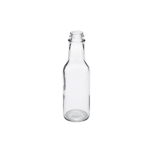 5oz/150ml Clear Glass Woozy Bottle with Continuous Thread Screw-Top Finish, Standard Sauce Bottle for Hot Sauce, Dressings, & Syrups