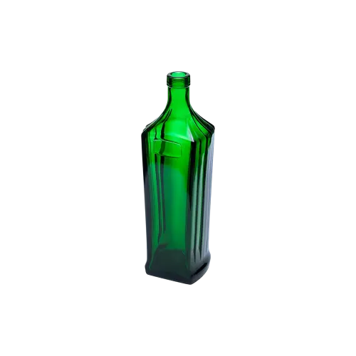 24oz/705ml Luxury Heavy-Base Glass Fluted Liquor Bottle with Bar Top Cork Finish