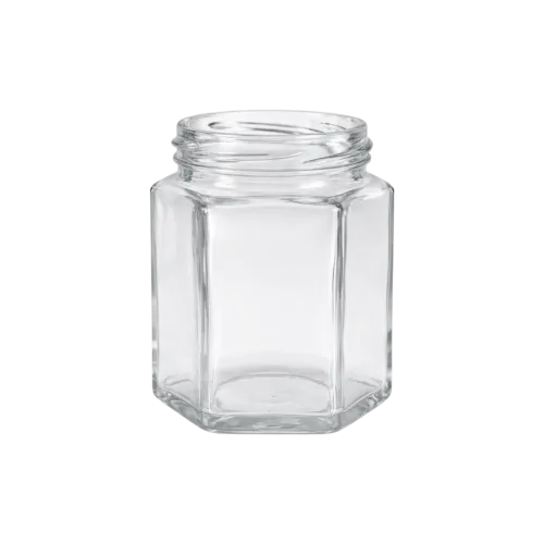 4oz/116ml Clear Glass Hexagon Jar with 48mm Lug Cap Finish, Premium Gourmet Food Jar for Honey, Jams, & Spices