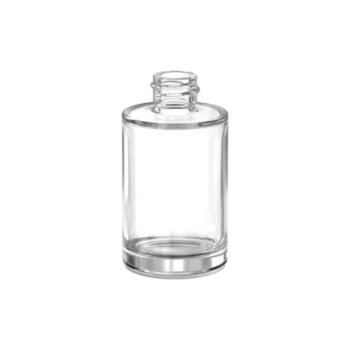 1oz/30ml 18-410 Clear Glass Cylinder Cosmetic Bottle with Premium Heavy Base for Foundation, Perfume, & Serum