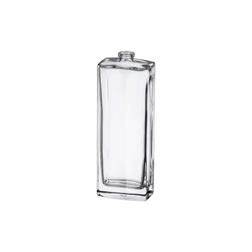3.4oz/100ml FEA 15 Clear Glass Tall Rectangle Perfume Bottle with Premium Heavy Base & Crimp Neck