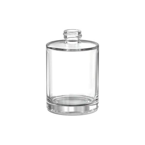 1.7oz/50ml 18-400 Clear Glass Squat Cylinder Cosmetic Bottle with Premium Heavy Base for Serums, Oils, Perfumes, & Foundation