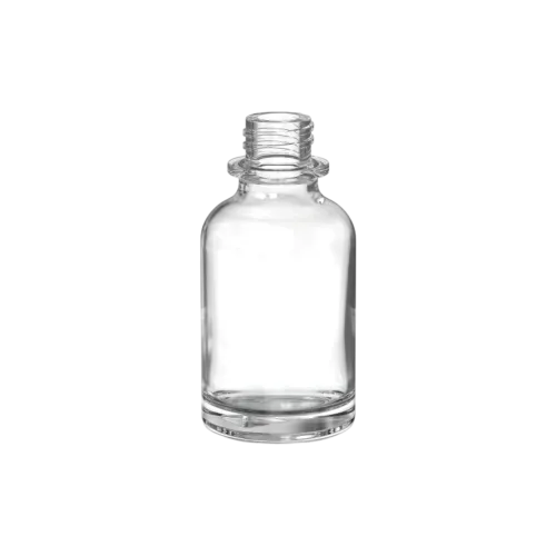 1oz/30ml 18-415 Clear Glass Round Dropper Bottle with Heavy Base