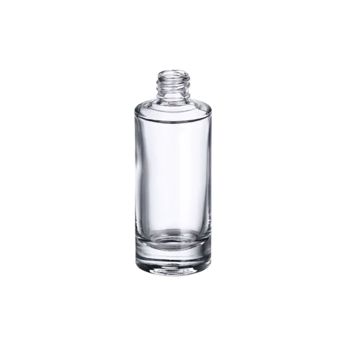 1.7oz/50ml 18-415 Clear Glass Cylinder Skincare & Perfume Bottle with Premium Heavy Base