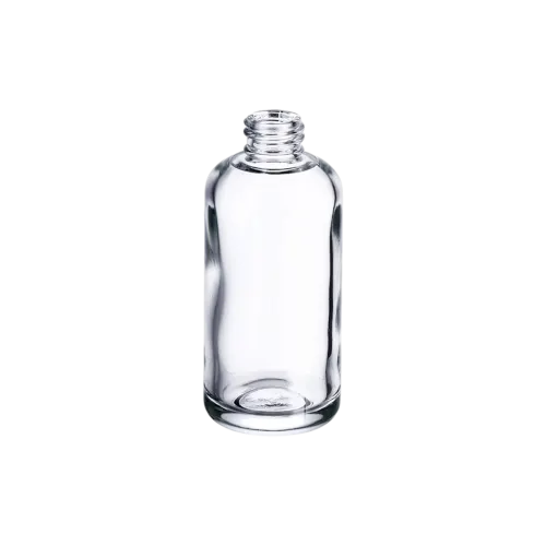 2.7oz/80ml 20-415 Clear Glass Boston Round Skincare Bottle