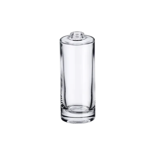 1.7oz/50ml FEA 15 Clear Glass Slim Cylinder Perfume Bottle with Premium Heavy Base & Crimp Neck